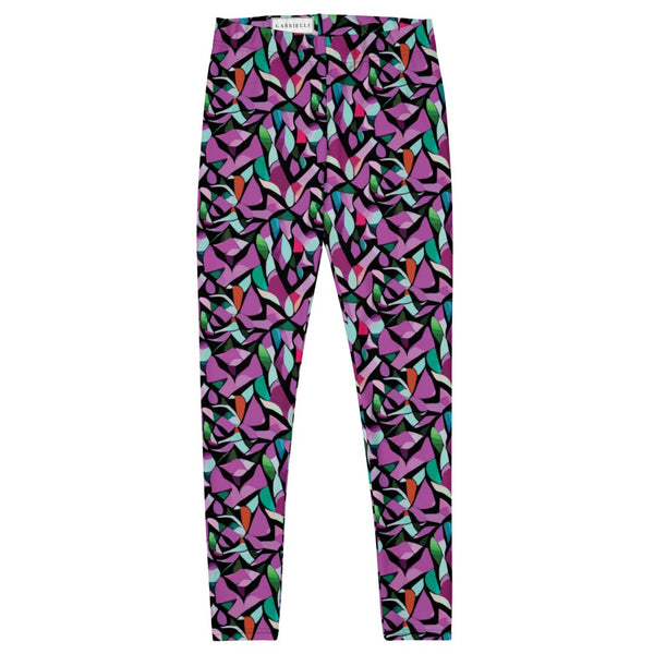 women's leggings with a purple abstract print by The Gabrielli