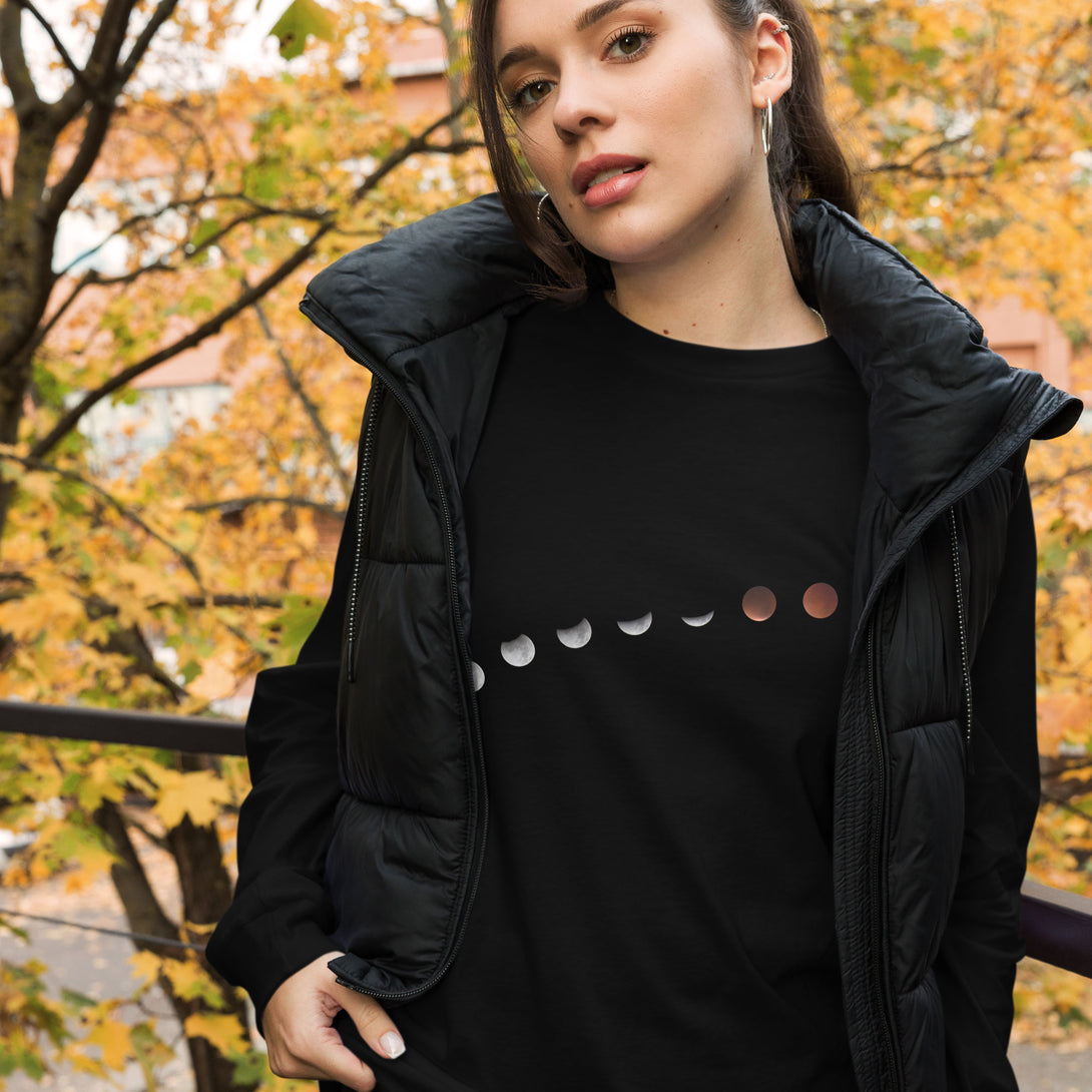 long sleeve t-shirt with lunar eclipse print by The Gabrielli