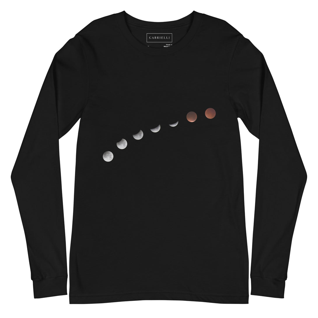 long sleeve t-shirt with lunar eclipse print by The Gabrielli